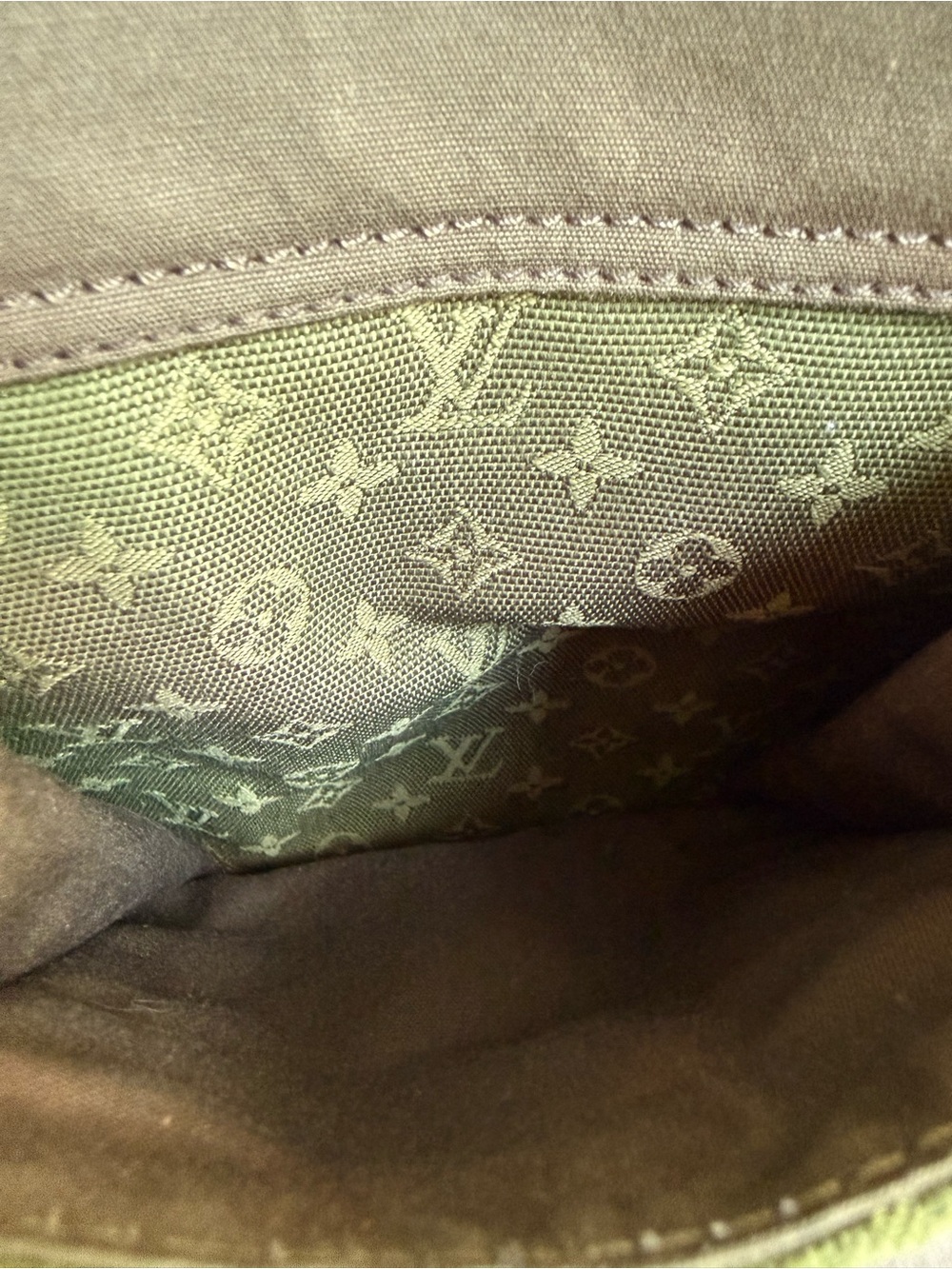 Louis Vuitton VI0074 Besace Mary Kate Olive Green & Brown Leather Crossbody Bag - Picture 11 of 16